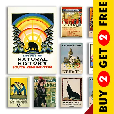 Vintage London Travel Posters A3 A4 A5 Size Retro Wall Art Classic Tube Prints • £3.99