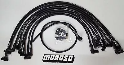 MOROSO ULTRA 40 SPARK PLUG WIRES SBC CHEVY 350 383 Over Valve Covers HEI (BLACK) • $99.99