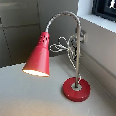 Vintage PE-LD Desk Light Ikea Red Sweden • $69.95