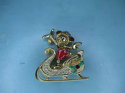 Disney Mickey Mouse Sleigh Brooch Pin • $5.99
