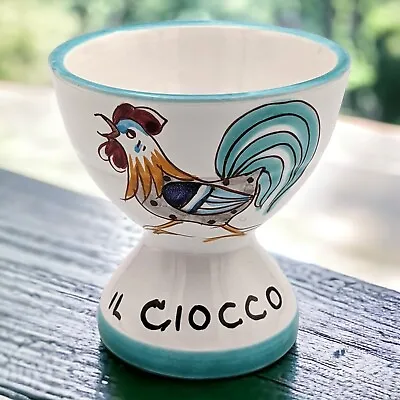 Vintage Italian IL Ciocco Rooster Ceramic Egg Cup Bowl Hand Painted Farmhouse • $10