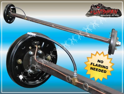 $497 • Buy HYDRAULIC DRUM BRAKED TRAILER AXLE 45MM SQUARE. 1400KG Camper/caravan Part