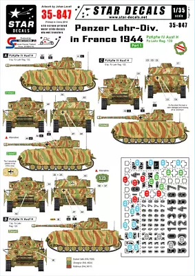 Star Decals 35-847 Decals For 2.Panzer Div. In France 44-PzKpfw IV Ausf H 1:35 • £8.99