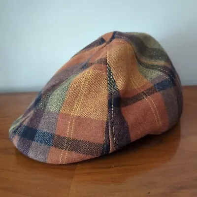 Brown Macahel Flat Cap Peak Country Hat Peaky Blinder Size Small/Medium VGC • £9.99