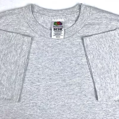 NOS Vintage 90s BLANK GRAY T-Shirt MEDIUM Fruit Of The Loom Soft Thin Beach Surf • $21.24