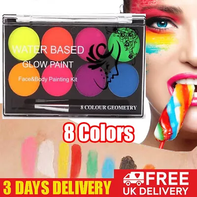 Face Paint Kit Professional Body Party Halloween Washable 8 Colour Palette UK • £3.89