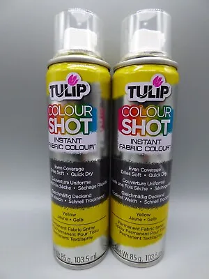 Fabric Spray Paint 2 Permanent Yellow Colour Shot Top Quality Quick Dry Quality • £7.99