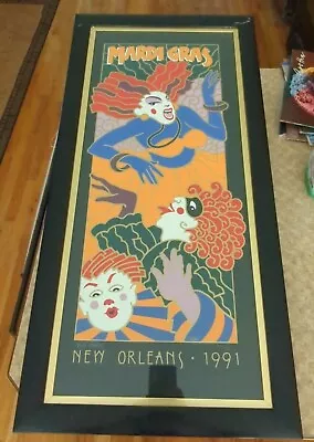 HUGH RICKS MARDI GRAS 1991 Signed Numbered & Framed Print 156/750 • $89.95