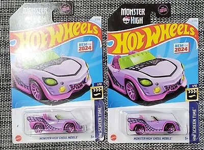 2024 Release Hot Wheels Monster High Ghoul Mobile Screen Time Cartoons Lot 0f 2 • $6