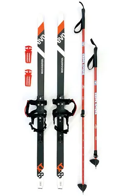 Nordic Rocks Touring Ski Set - NO Ski Boots Required - Step-In Bindings - Poles • $228