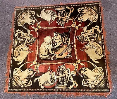 Cute Vintage Large Kittens / Cats Tapestry Wall Hanging Throw - Very Pretty!! • $125