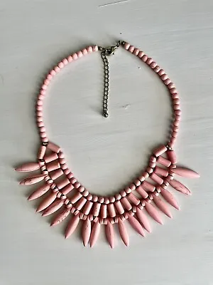 H&M Pink Stone Bohemian Bib Necklace / Chocker / Statement Costume Jewelry • $16.50