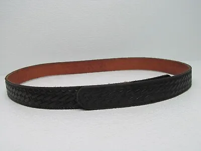 Handmade Black Leather Belt Hook & Loop Closure Size Men's 44 • $19.99