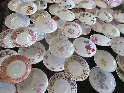 Job Lot 25 Mismatch China  Saucers Ideal For  Parties/weddings/tearoom • £25