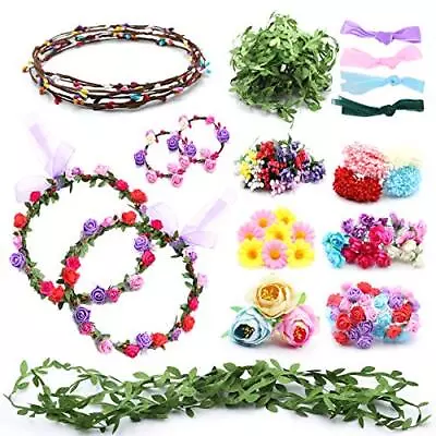 Flower Crowns Craft Kit For Girls Make Your Own Flower Crown DIY Fashion Flowe • $30.91