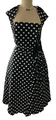 18 20 22 24 26 PLUS SIZE AUDREY HEPBURN POLKADOT SWING DRESS 50s VINTAGE TTS • $35.39