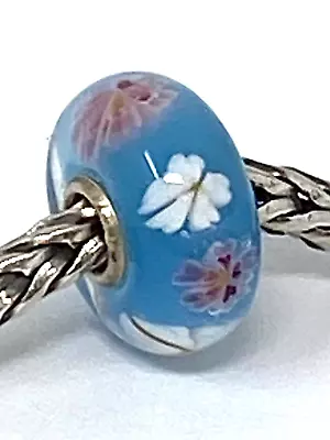 Authentic Trollbeads Ooak Unique Charm  Blue With Flowers • $49.99