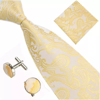 £6.75 • Buy Men's Jacquard Silk Paisley Business Party Formal Tie,Hanky & Cuff Link Set
