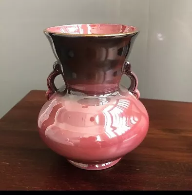 Vintage Maling Pottery Vintage Pink Grey Transition Ombré Handled Case • £20