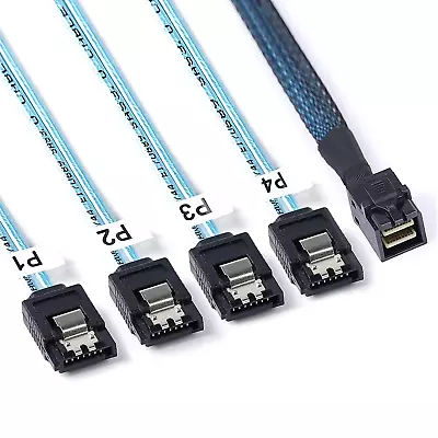 SFF-8643 To SATA:0.5M Mini SAS To SATA Cable Mini SAS Breakout Cable SFF 8643 To • $25.41