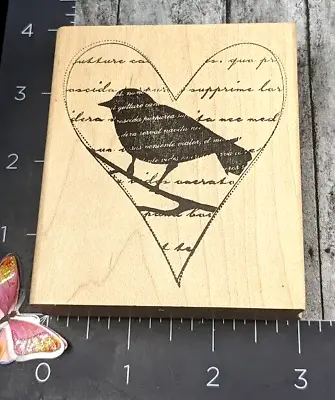 Memory Box Heart Bird Keepsake F1439 Rubber Stamp #BO19 • $8.49