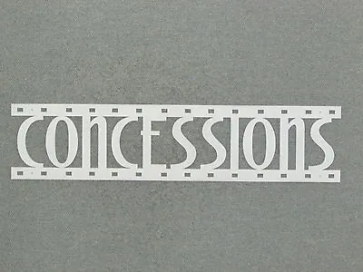CONCESSIONS White Film Strip Wood Wall Words Hanging Sign Art Decor Movie Reel • $31.95