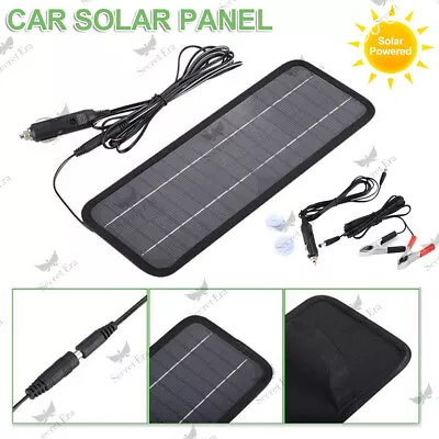 5W 12V Portable Mono Solar Panel Trickle Charger Kit Car Battery Maintainer RV • £13.01