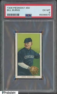 T206 Bill Burns Chicago Piedmont 350 Subjects PSA 6 EX-MT • $393