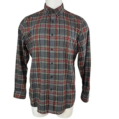 LL Bean Shirt Men’s Medium Flannel Soft Plaid Slightly Fitted Multicolor (246) • $19.99