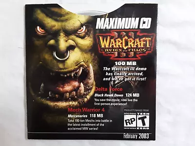 WarCraft III Delta Force Mech Warrior Game Demo MaximumCD Feb 03 FREE SHIPPING • $9.99