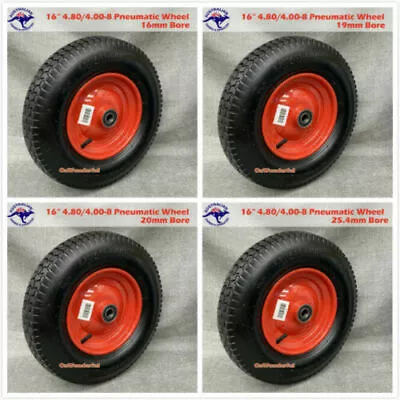 16  4.8/4.00-8 Wheelbarrow Cart Trolley Barrow Wheel Wheels Tyres Pneumatic TIRE • $26.99