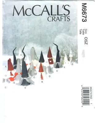 McCall’s Crafts M6673 Christmas Gnome Felt Decorations - 3 Sizes Sewing Pattern • $5.99