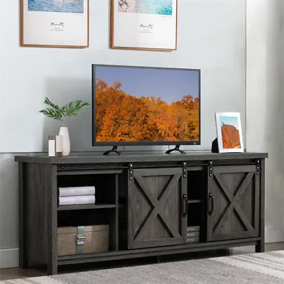 58  Farmhouse Entertainment Center Rustic TV Stand Media TV Table For 65  TV • $180.49