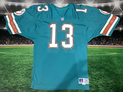 Vintage Dan Marino #13 Miami Dolphins Teal Russell Athletic USA Jersey Sz 44 • $95.99