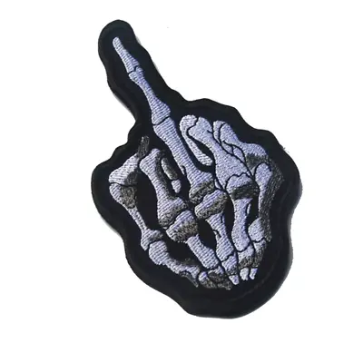 $9.99 • Buy Skeleton Flipping Bird Finger Number One Tactical Patch Army Marines Morale Hook