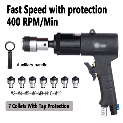 400Rpm Pneumatic Air Drilling M3-6 M8 M10 M12 Chucks Gun Drill Tapping Machine • £259.99