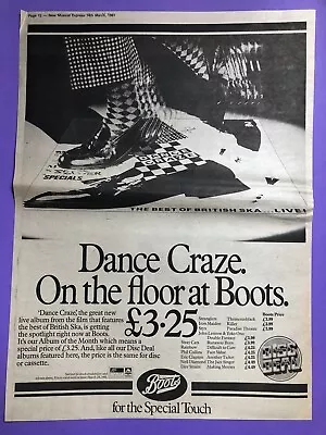 Dance Craze British Ska Boots 1981 Music Press Advert - Poster Size • £7