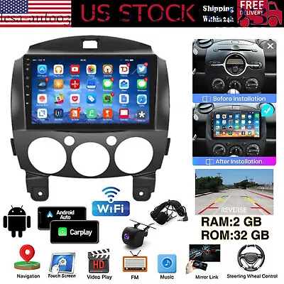 For Mazda 2 2007-2014 Android 12.0 Car Radio Stereo GPS WIFI Bluetooth Head Unit • $138