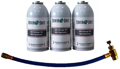 Envirosafe Oil Charge For R22 A/C Systems (3) 4 Oz Cans With Hose • $33.20