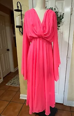 Meghan Los Angeles Maxi Long Dress Women Size L Hot Pink • $29.99