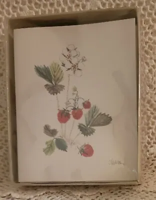 NEW Strawberry Box Of 10 Note Cards & Envelopes Marian Heath Sudbury MA  (4 X5 ) • $14.95