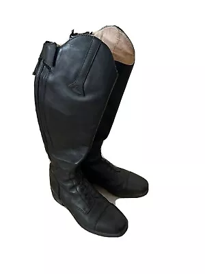 Mountain Horse Field Tall Black Leather Riding Boots Size Mens 11 • $125