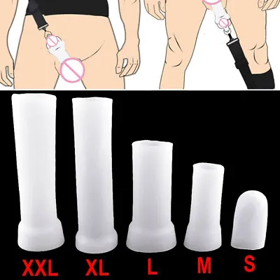 MAN Penis Silicone Sleeve Extender Male Vacuum Pump Enhancer Stretcher Cylinder • $14.99