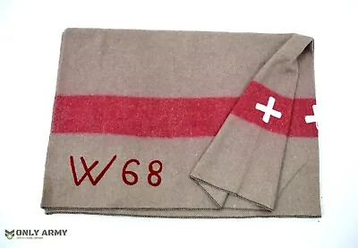 Swiss Army Wool Blanket Stripe & Cross High Quality Military Bedding Camping • £29.99