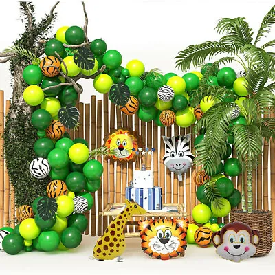 147Pcs Jungle Safari Balloon Arch Garland Kit Baby Kids Boy Birthday Party Decor • £10.95