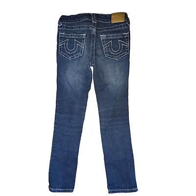 True Religion Little Girls Jeans Size 6 Blue Skinny Jeans Logo Pocket • $9.99