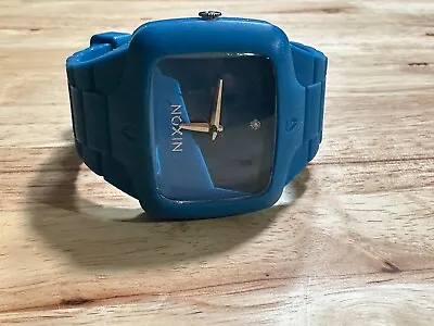 Nixon The Rubber Player Blue Band Silver Hands Quartz Analog Wristwatch • $69.99