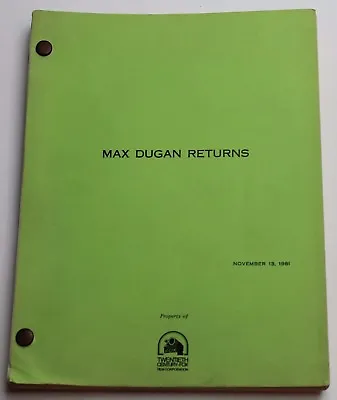 MAX DUGAN RETURNS / Neil Simon 1981 Screenplay Jason Robards & Marsha Mason • $325.50