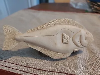 Moose Antler Carving Fish Halibut Made In Alaska 6  • $45