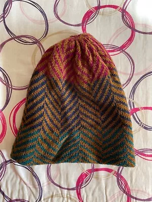 Missoni Sport Zigzag Wool Blend Multicolor Geometric Striped Pattern Beanie Hat • $79.99